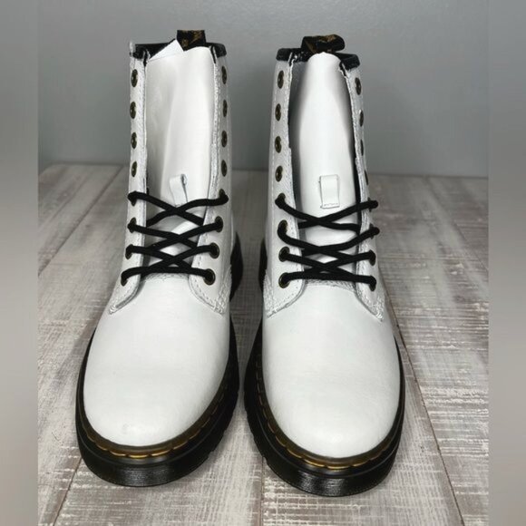 Dr. Martens Zavala Womens White Leather Combat Boots Size 7 US / 6 UK - Picture 8 of 12